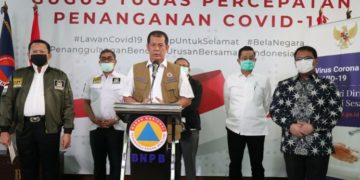 Kepala BNPB Bersama Ketua MPR Ajak Masyarakat Gotong Royong dan Bersatu Lawan Corona
