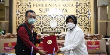 Cegah Penyebaran Covid-19, BIN Salurkan 120 Ribu Masker Non Medis Ke Pemkot Surabaya