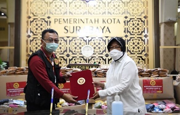 Cegah Penyebaran Covid-19, BIN Salurkan 120 Ribu Masker Non Medis Ke Pemkot Surabaya