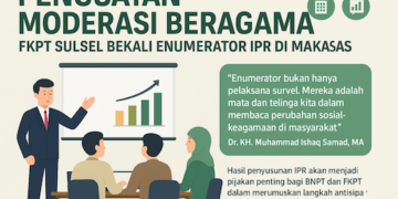 Penguatan Moderasi Beragama, FKPT Sulsel Bekali Enumerator IPR di Makassar