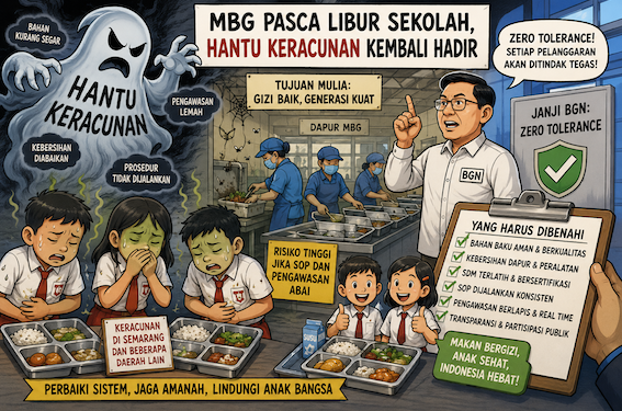 Hantu Keracunan Kembali Hadir Saat MBG Pasca Libur Sekolah: Menunggu Janji Zero Tolerance BGN