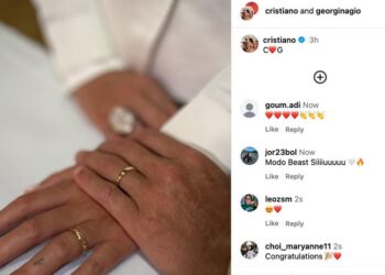 Cincin di Jari Ronaldo Bikin Heboh, CR7 dan Georgina Disebut Menikah Privat