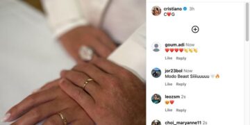Cincin di Jari Ronaldo Bikin Heboh, CR7 dan Georgina Disebut Menikah Privat